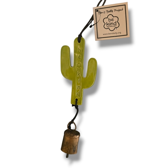 Ben's Belles Other - Ben's Bell's 'Be Kind' Ceramic Cactus Windchime